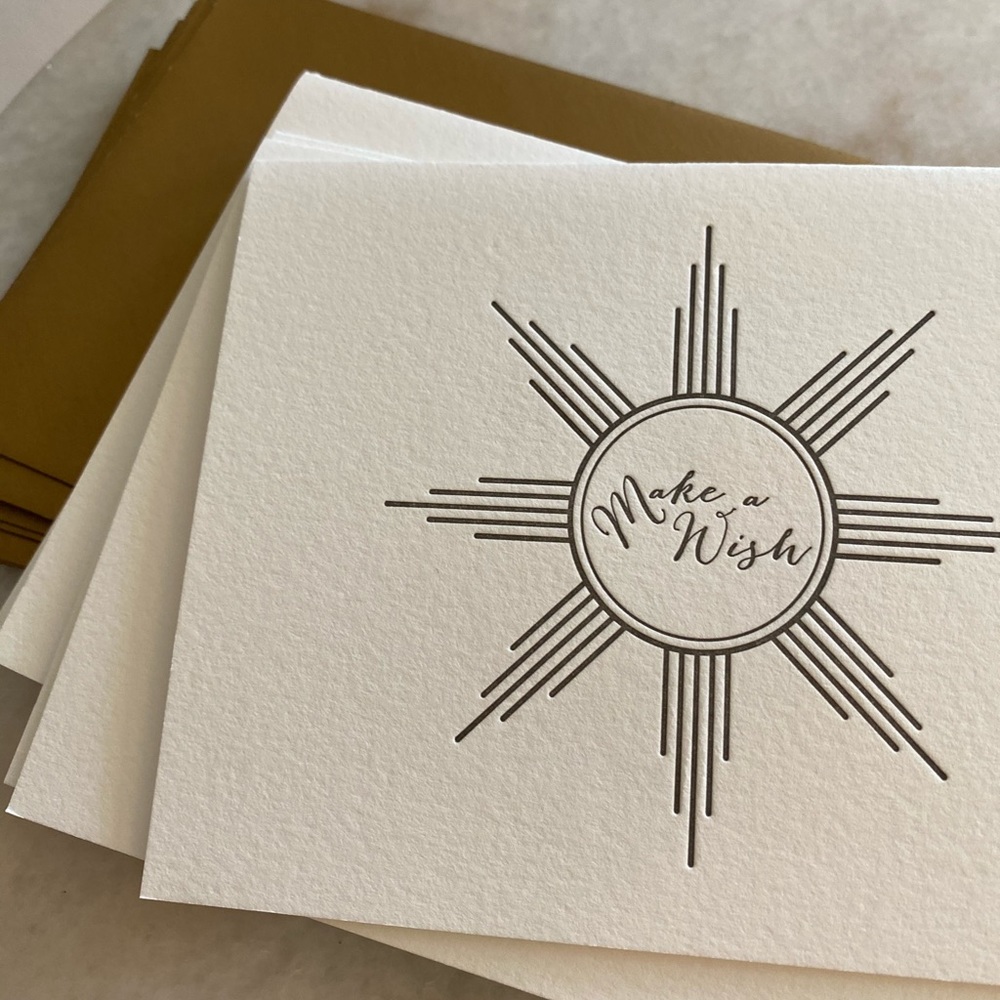 Set of 10 Birthday cards, letterpressed